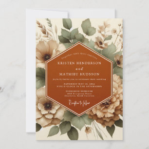 Terracotta Muted Boho Wedding Invitation