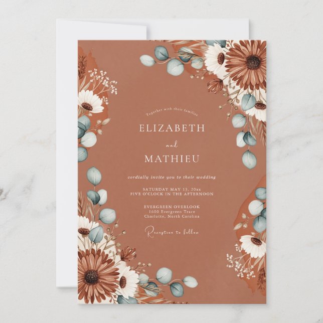 Terracotta Natural Desert Wedding Invitation (Front)