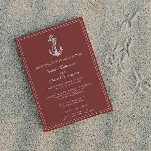 Terracotta Nautical Anchor Wedding Invitation