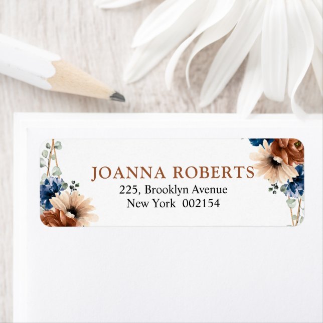 Terracotta Navy Blue Greenery Geometric Wedding (Insitu)