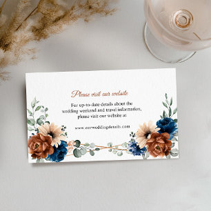 Terracotta Navy Blue Greenery Website Details Enclosure Card