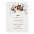 Terracotta Navy Blue Pampas Grass Rustic Wedding