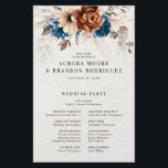 Terracotta Navy Blue Pampas Grass  Wedding Program<br><div class="desc">Elegant Navy blue,  Terracotta ,  Orange earthy floral theme wedding program fan featuring elegant bouquet of Navy blue,  Terracotta colour roses peonies  and eucalyptus leaves. Please contact me for any help in customisation or if you need any other product with this design.</div>