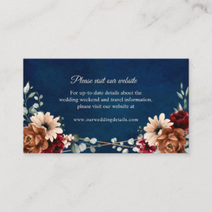 Terracotta Navy Burgundy Greenery Website Details Enclosure Card