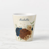terracotta navy floral 