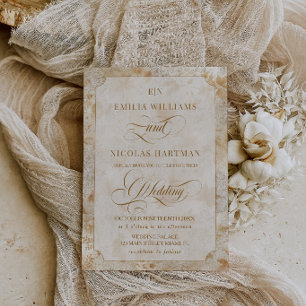 Terracotta Neutral Fall Wedding Invitation