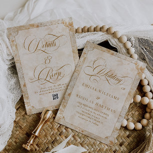 Terracotta Neutral Old Money Wedding All In One Invitation