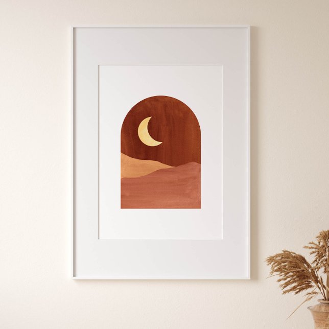 Terracotta night, abstract landscape poster (Creator Uploaded)