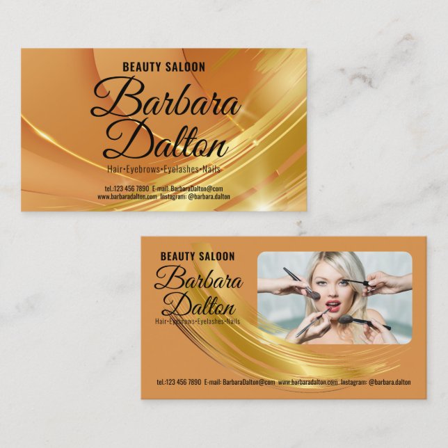 Terracotta Ochre Beige Gold. Business Accessories Business Card (Front/Back)