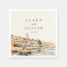 Terracotta Ochre Serif Dalmatian Coast Wedding