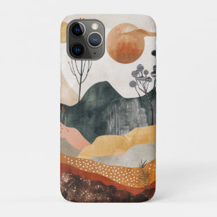 Terracotta Ochre Twin Sun Mid Century Mountain Art Case-Mate iPhone Case