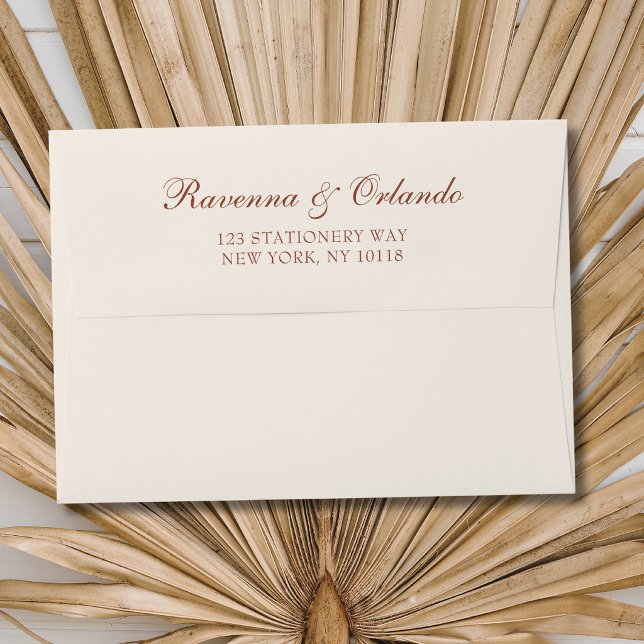 Terracotta Old Money Aesthetic Boho Wedding Envelope (Creator Uploaded)