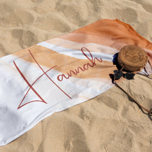 Terracotta Ombre Beach Sand Monogram Towel