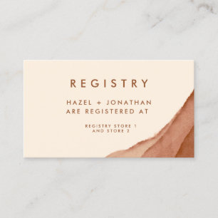 Terracotta Ombre Minimalist Boho Wedding Registrr Business Card