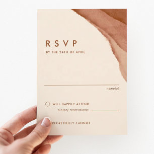 Terracotta Ombre   Minimalist Boho Wedding RSVP Card
