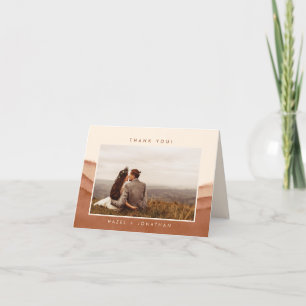 Terracotta Ombre   Minimalist Photo Thank You Card