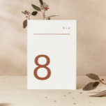 Terracotta on White Plain Modern Premium Elegant Table Number<br><div class="desc">*part of a collection</div>