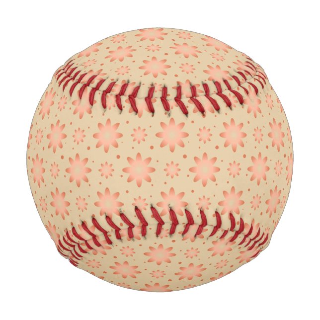 Terracotta orange and sand beige delicate daisy baseball (Front)