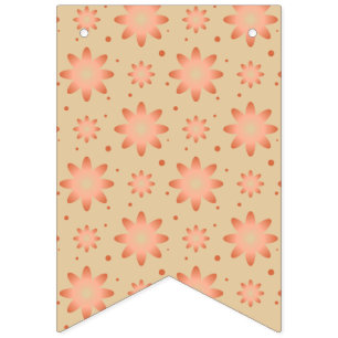 Terracotta orange and sand beige delicate daisy bunting 