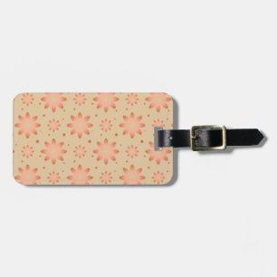 Terracotta orange and sand beige delicate daisy luggage tag