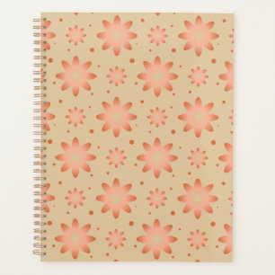 Terracotta orange and sand beige delicate daisy planner