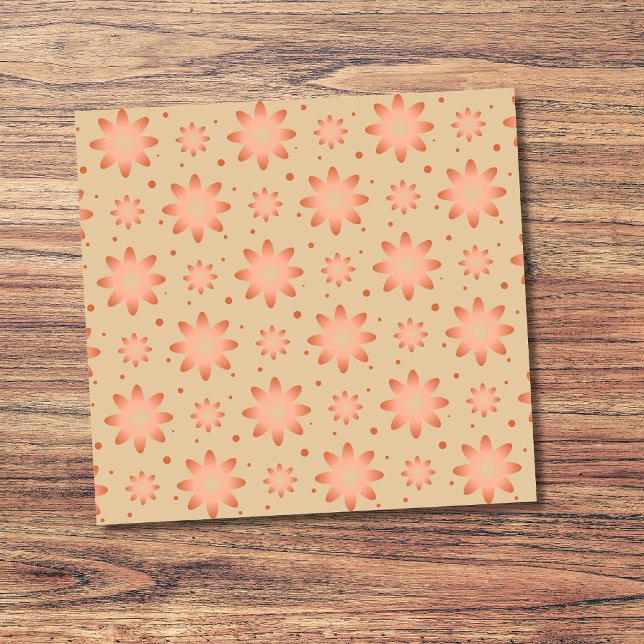Terracotta orange and sand beige delicate daisy post-it notes (Creator Uploaded)