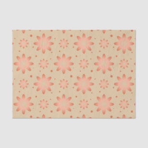 Terracotta orange and sand beige delicate daisy tissue paper