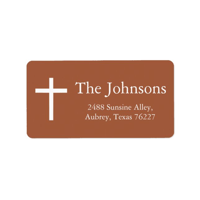Terracotta Orange Baptism Return Address Label (Front)