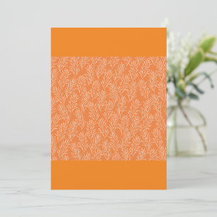 Terracotta Orange Botanical Leaf Pattern Invitation