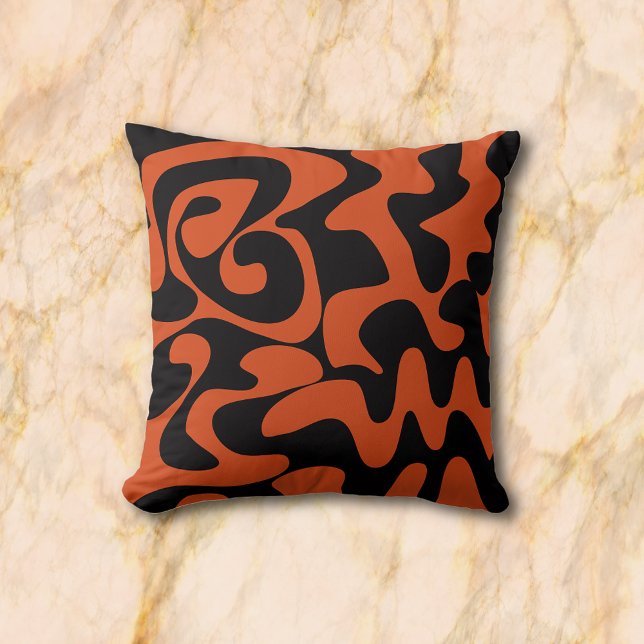 Terracotta Orange Brown And Black Decorative Cushion (Creator Uploaded)