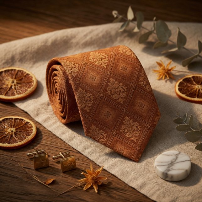Terracotta Orange Diamond Tie (Creator Uploaded)