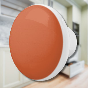 Terracotta Orange Solid Colour Warm & Earthy Desig Ceramic Knob