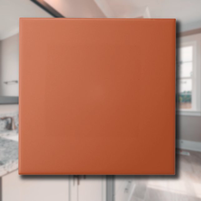 Terracotta Orange Solid Colour Warm & Earthy Desig Tile (Creator Uploaded)