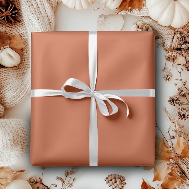Terracotta Orange Solid Colour Warm & Earthy Desig Wrapping Paper (Creator Uploaded)