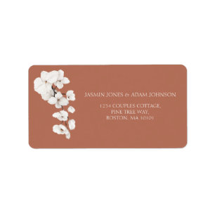 Terracotta Orchid Wedding Address Label