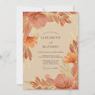Terracotta Ornate Bohemian Wedding Invitation