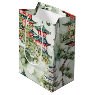 Terracotta Pagoda Architectural Botanical Medium Gift Bag