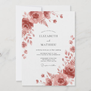 Terracotta Painted Wedding Invitation