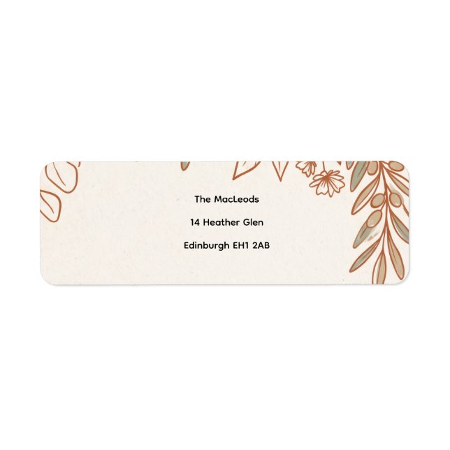 Terracotta Palm Wedding Return Address Label (Front)