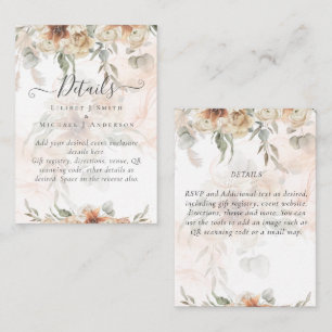 Terracotta Pampas Grass BOHO Wedding Enclosure Card