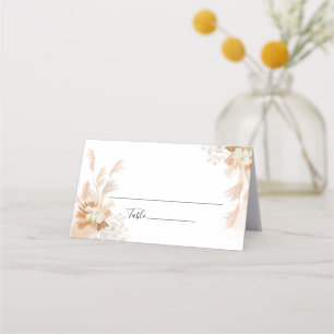 Terracotta Pampas Grass Botanical Wedding Place Card