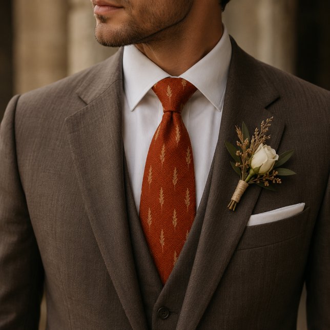 Terracotta Pampas Grass Luxury Wedding Tie (Creator Uploaded)