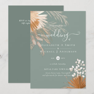 Terracotta Pampas Grass Tropical Wedding