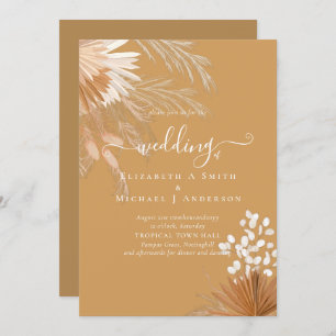 Terracotta Pampas Grass Tropical Wedding