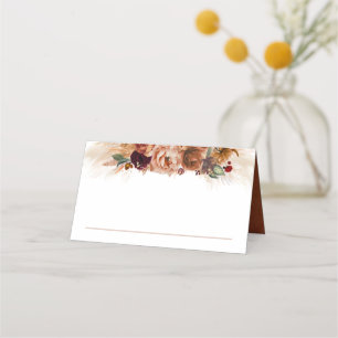 Terracotta Pampas Grass Wedding Place Card