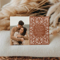 Terracotta Papel Picado Photo Save the Date