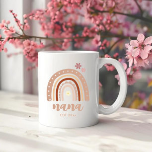 Terracotta Pastel Boho Rainbow Nana Established Coffee Mug