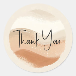 Terracotta Peach & Beige Bohemian Modern Wedding  Classic Round Sticker