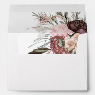 Terracotta, Peach, Rose, Marsala Floral Wedding  E Envelope
