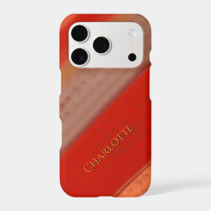 Terracotta Peach Stripes Custom Name 